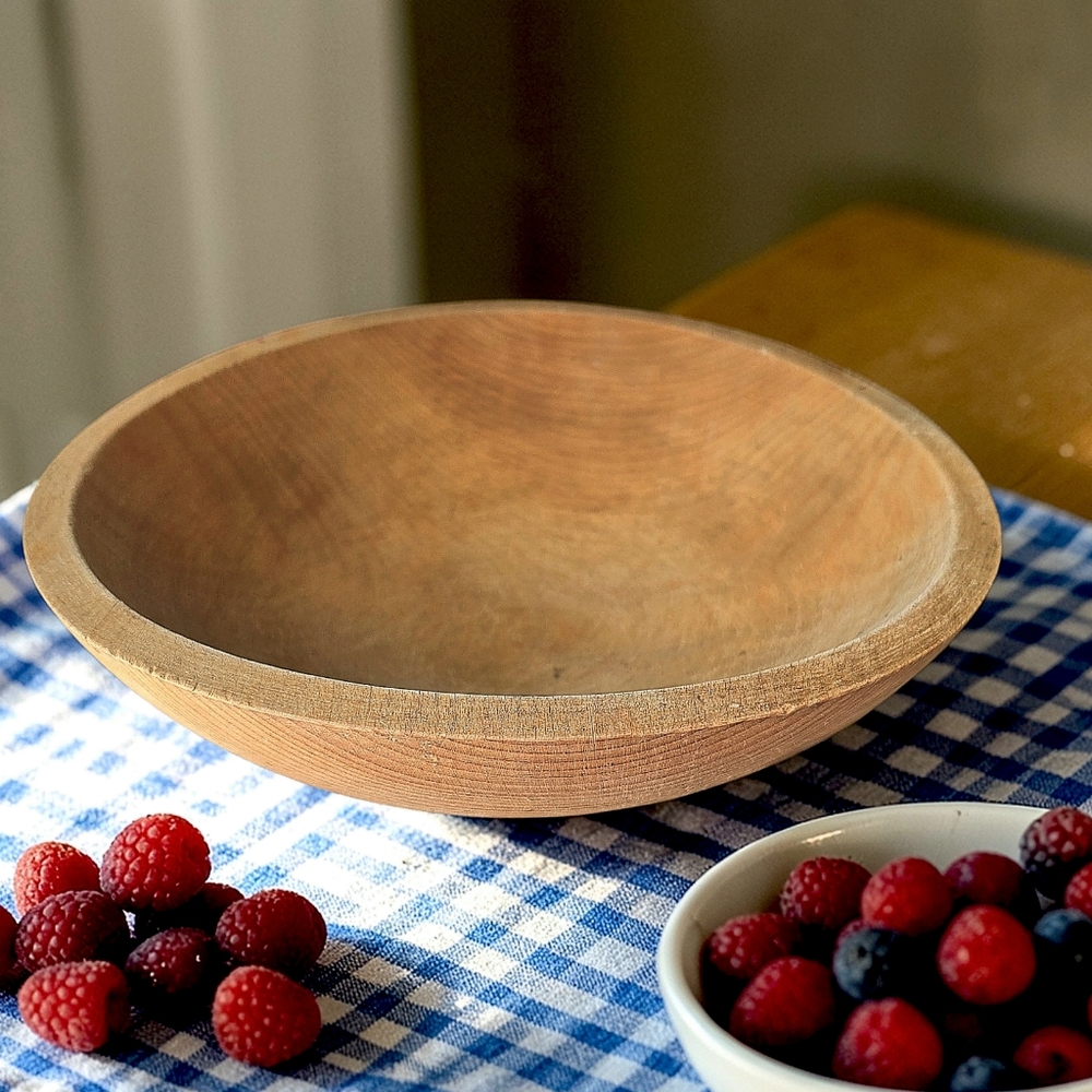 L.L. Bean Beechwood Bowl Off Round  11.5" Primitive Country Kitchen Style